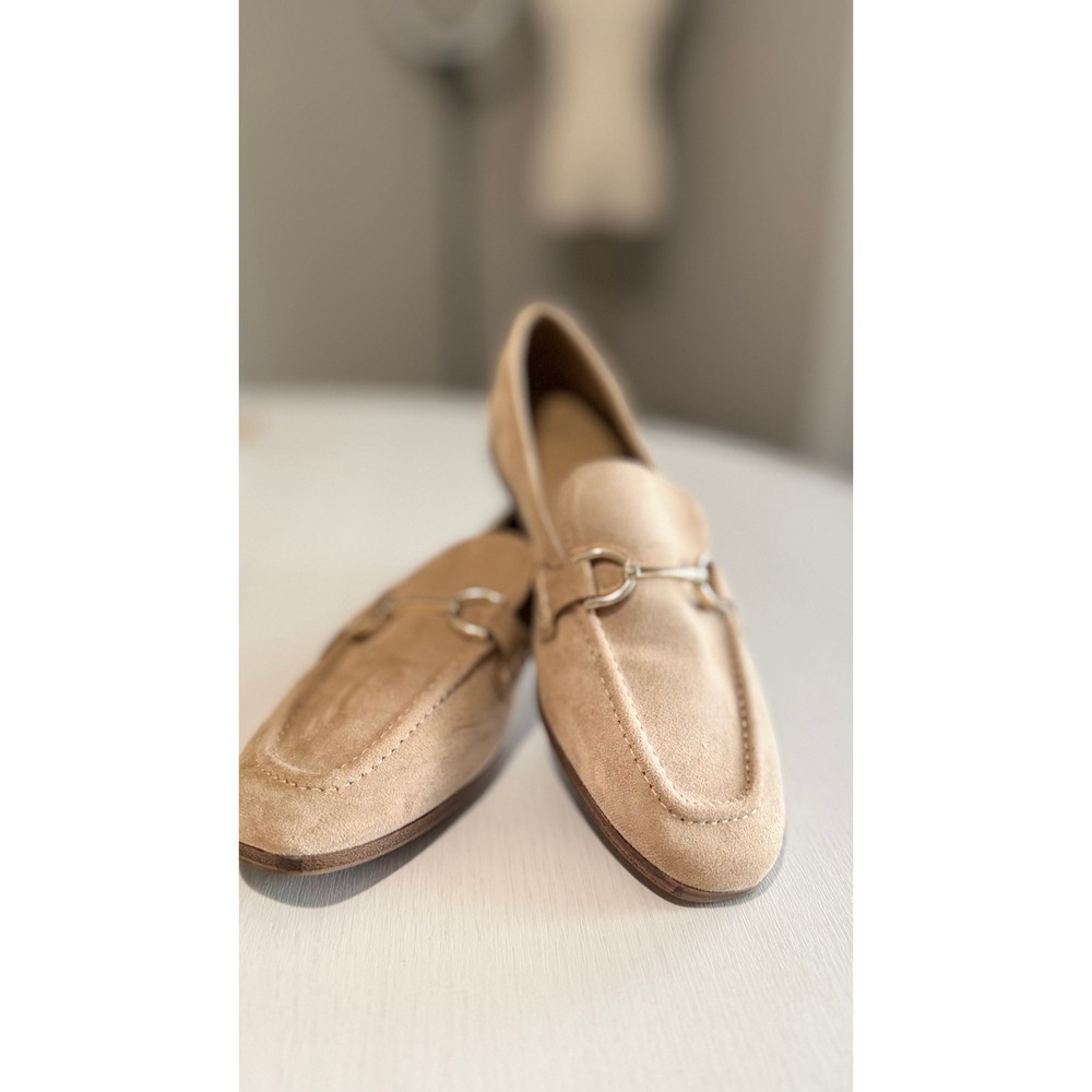 A New Day Womens Faux Suede Bit Loafers Beige Tan Slip On Flats Size 8